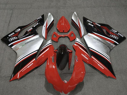 2011-2014 Ducati 1199-Panigale Red Silver Black Performance Fairing Kit