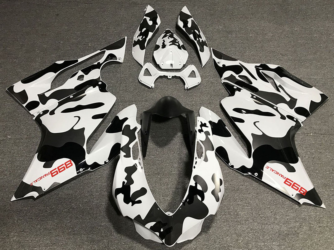2011-2014 White Black Camouflage Ducati 899 Fairing Kit