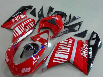 2007-2014 Ducati 1198 / 1098 / 848 Silver Red Glossy Black Alice Sandisk Fairing Kit