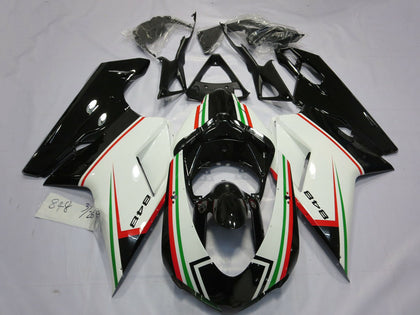 2007-2014 Ducati 848 White Red Green Glossy Black Fairing Kit