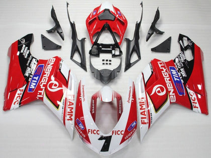 2007-2014 Ducati 1198 / 1098 / 848 White Red Blue Glossy Black Ficc Fiamm 7 Fairing Kit