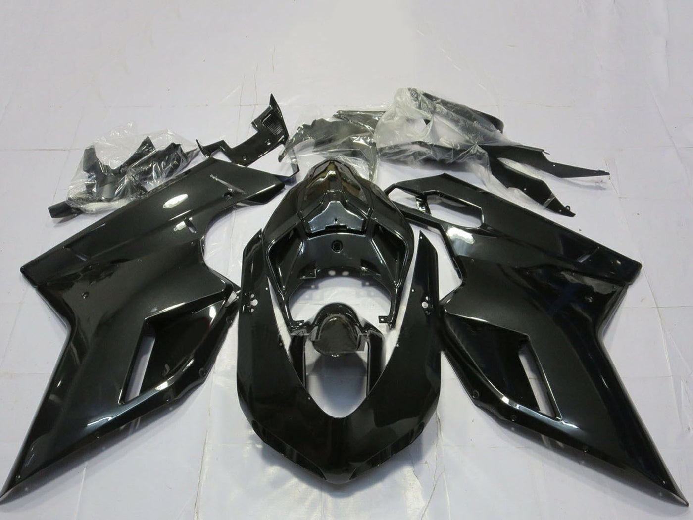 2007-2014 Glossy Black Ducati 848 1098 1198 Fairing Kit