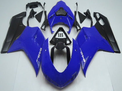 2007-2014 Ducati 848 Blue Matte Black Fairing Kit
