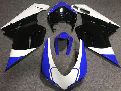 2007-2014 Ducati 1198 / 1098 / 848 White Blue Glossy Black Fairing Kit