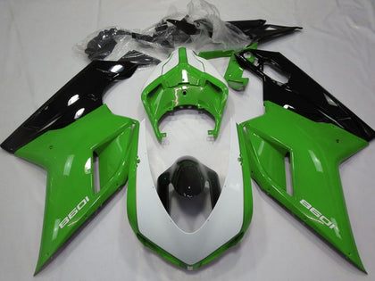 2007-2014 Ducati 1098 Green Black White Fairing Kit