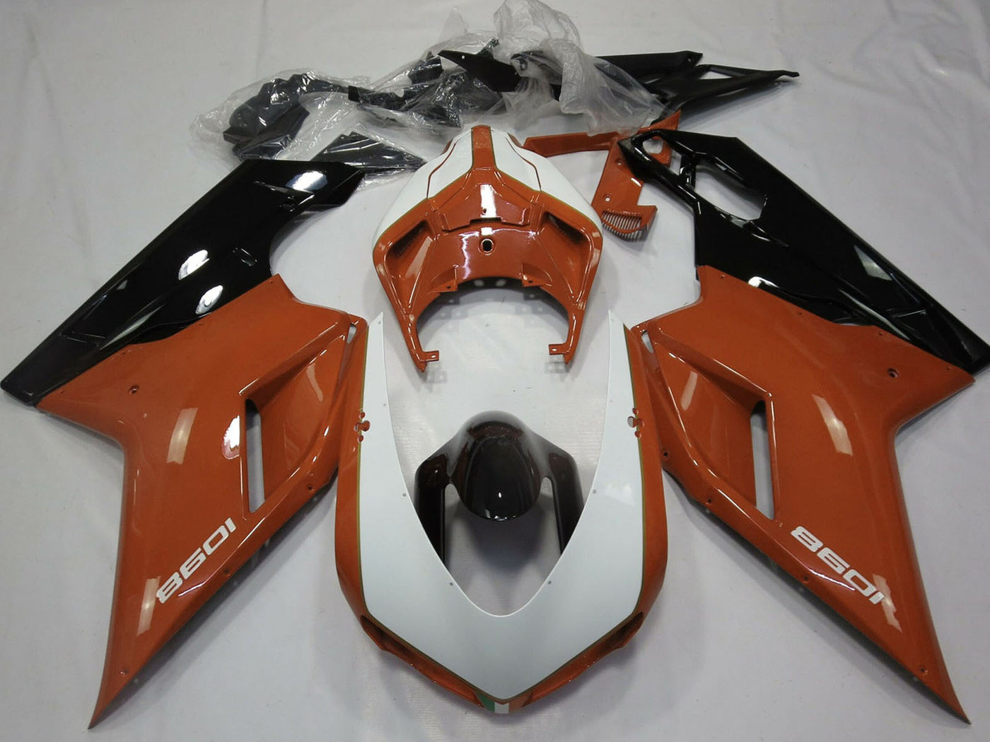2007-2014 Brown White Glossy Black Ducati 1098 Fairing Kit