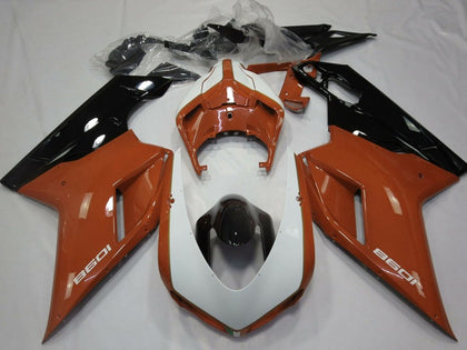 2007-2014 Ducati 1098 Brown White Glossy Black Fairing Kit
