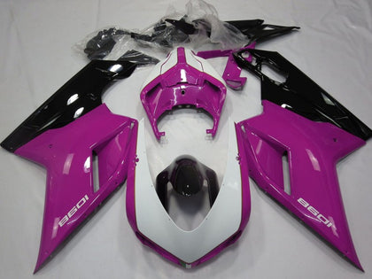 2007-2014 Ducati 1098 Pink White Glossy Black Fairing Kit