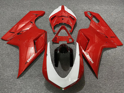 2007-2014 Ducati 1198 Red White Black Fairing Kit