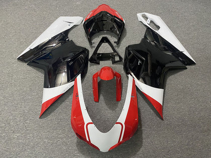 2007-2014 Ducati 1198 / 1098 / 848 White Red Glossy Black Fairing Kit