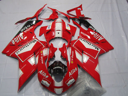 2007-2014 Ducati 1198 / 1098 / 848 White Red Glossy Black Marlboro Alice Fairing Kit