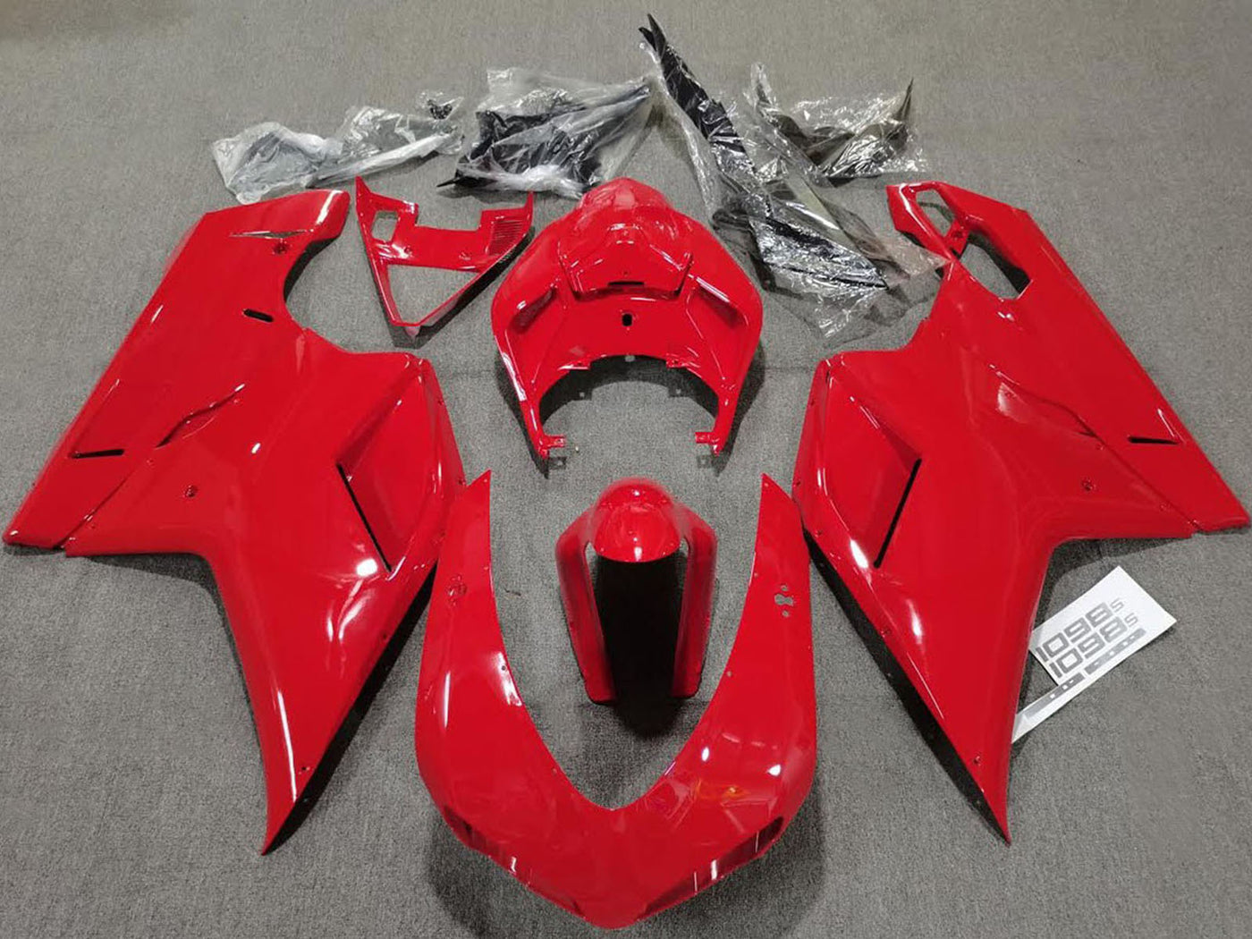 2007-2014 Glossy Red Plain Ducati 848 1098 1198 Fairing Kit