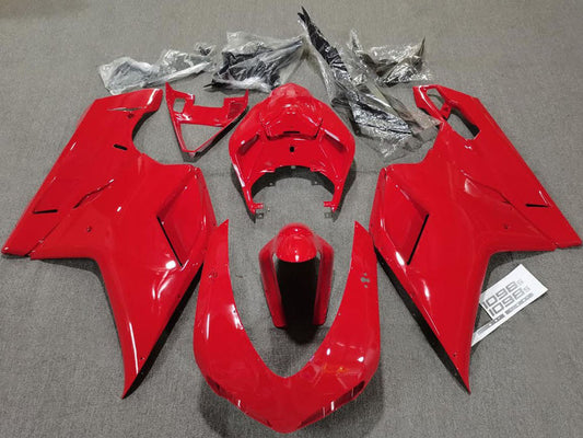 2007-2014 Glossy Red Plain Ducati 848 1098 1198 Fairing Kit