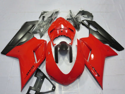 2007-2014 Ducati 848 Red Matte Black Fairing Kit