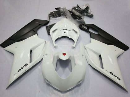 2007-2014 Ducati 848 Pearl White Matte Black Fairing Kit