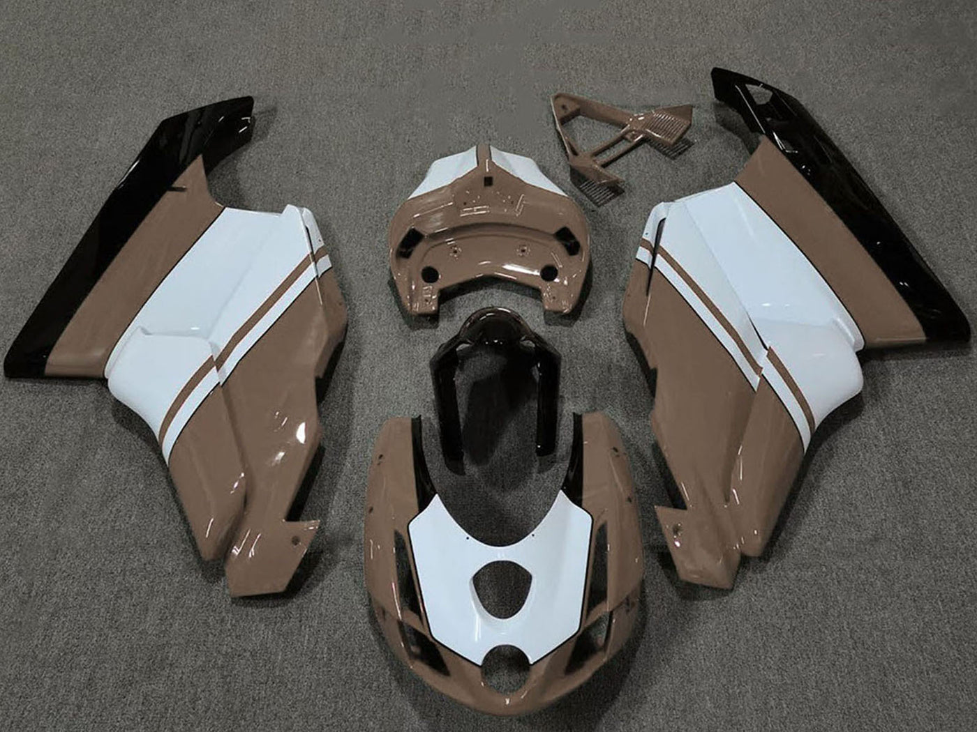 2003-2004 White Brown Glossy Black Ducati 749 999 Fairing Kit