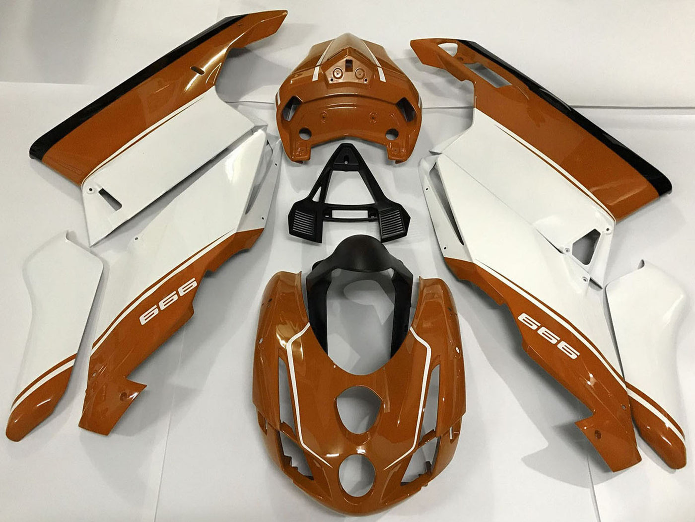 2003-2004 White Brown Black Ducati 999 Fairing Kit