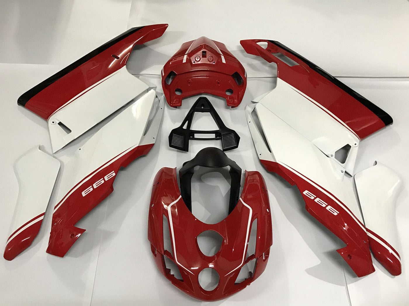 2003-2004 White Red Black Ducati 999 Fairing Kit