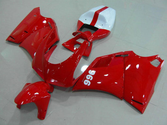 1993-2005 Glossy Red White Ducati 996 Fairing Kit
