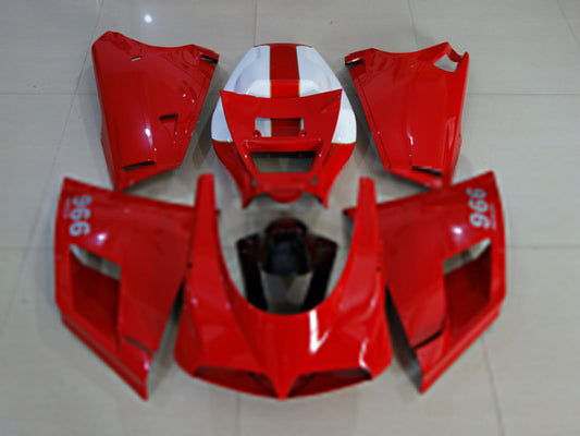 1993-2005 Glossy Red White Black Ducati 996 Fairing Kit