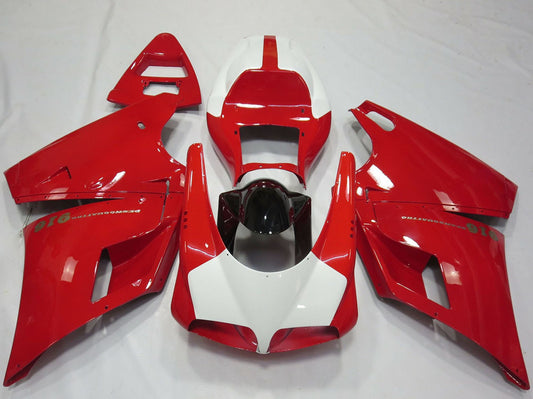 1993-2005 Red White Glossy Black Performance Ducati 916 Fairing Kit