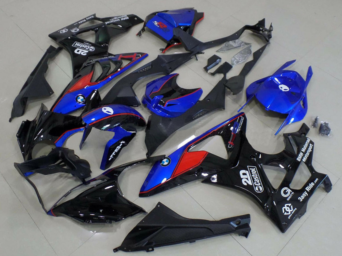 2009-2014 Blue Red Glossy Black Castrol BMW S1000RR Fairing Kit