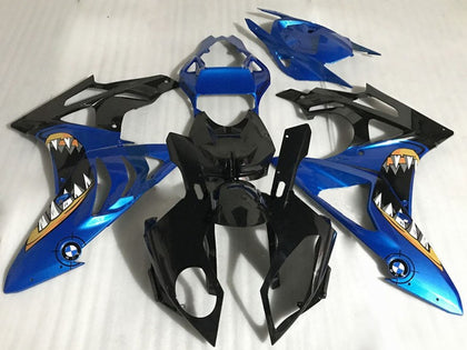 2017-2018 BMW S1000RR Blue Glossy Black Orange Shark Fairing Kit