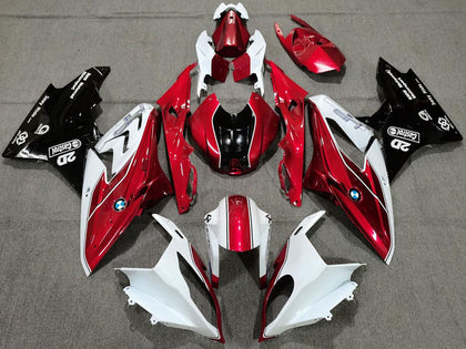 2017-2018 BMW S1000RR White Red Glossy Black Fairing Kit