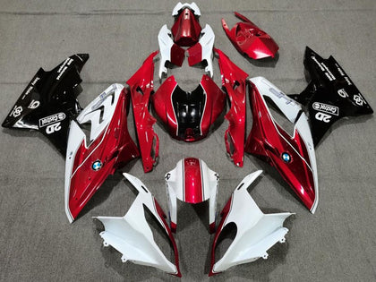 2017-2018 BMW S1000RR White Red Glossy Black Fairing Kit