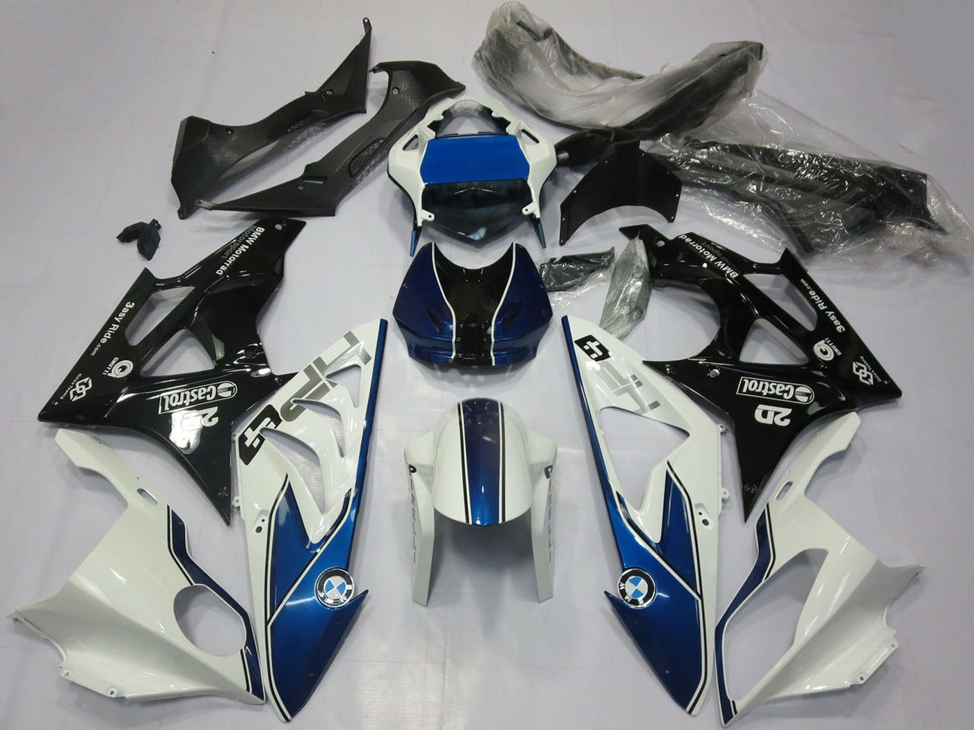 2017-2018 White Blue Glossy Black BMW S1000RR Fairing Kit