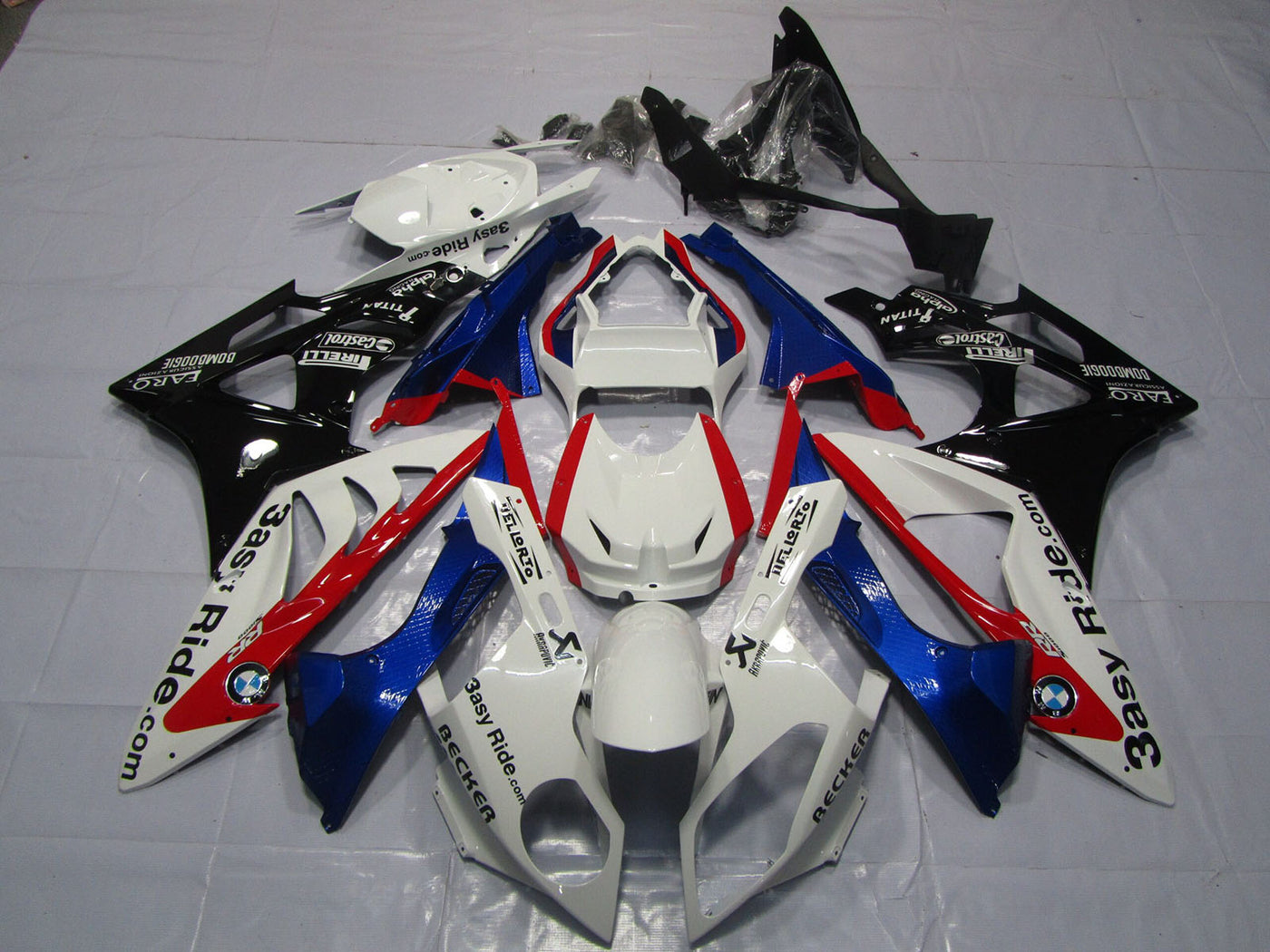 2009-2014 White Red Blue Glossy Black Easy Ride BMW S1000RR Fairing Kit