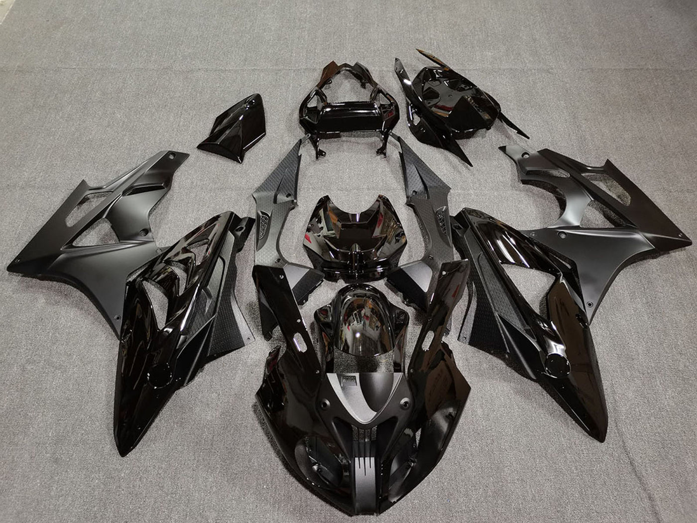 2009-2014 Glossy Black Matte Black Carbon Fiber BMW S1000RR Fairing Kit