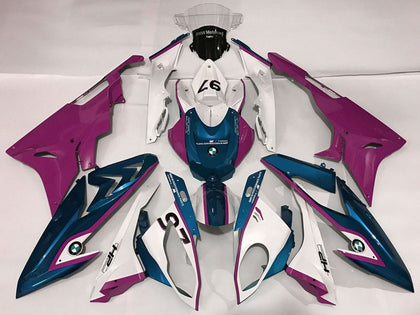 2009-2014 BMW S1000RR White Purple Blue Fairing Kit