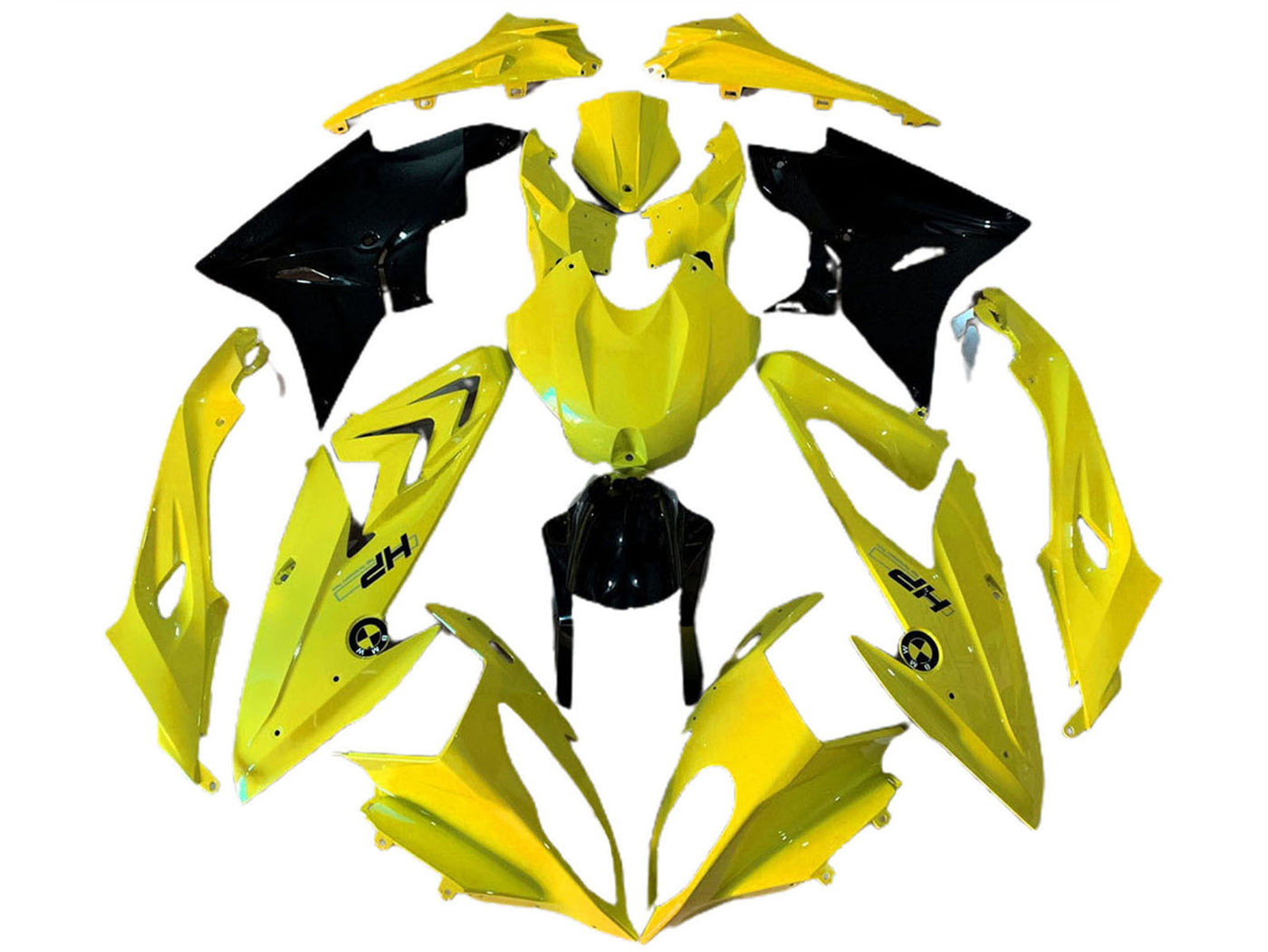 2009-2014 Yellow Glossy Black Hp BMW S1000RR Fairing Kit