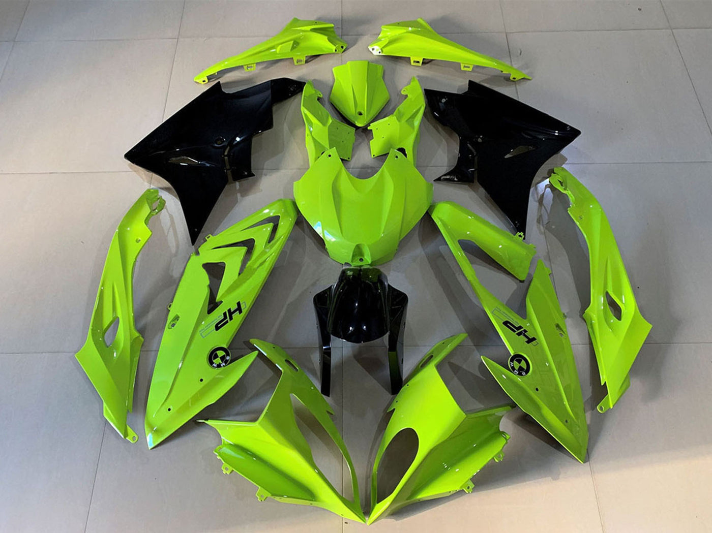 2009-2014 High Viz Yellow Glossy Black Hp BMW S1000RR Fairing Kit