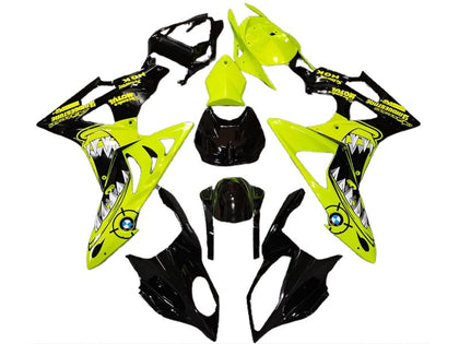 2009-2014 BMW S1000RR High Viz Yellow Glossy Black Shark Fairing Kit