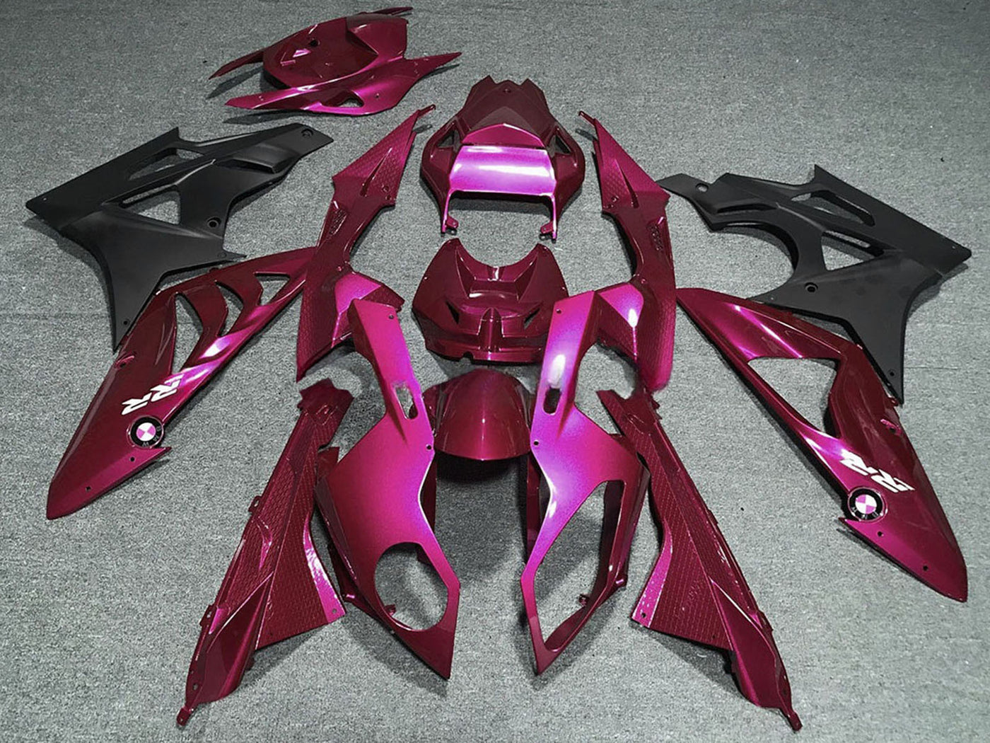 2009-2014 Dark Hot Pink Matte Black BMW S1000RR Fairing Kit