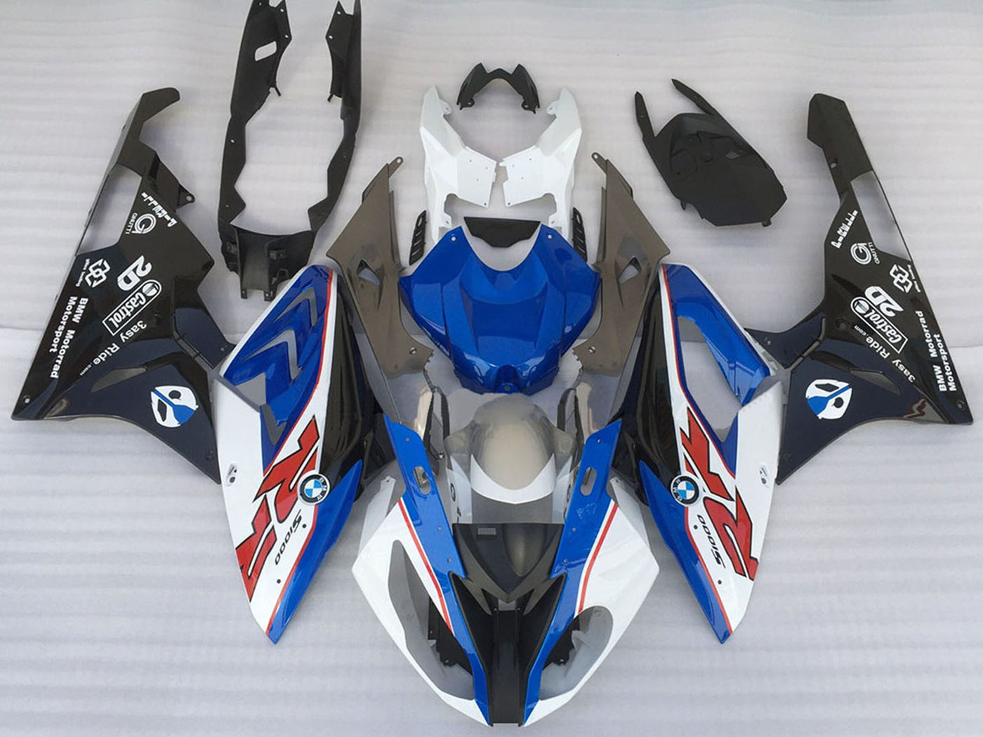 2015-2016 White Blue Matte Black Oem Style BMW S1000RR Fairing Kit