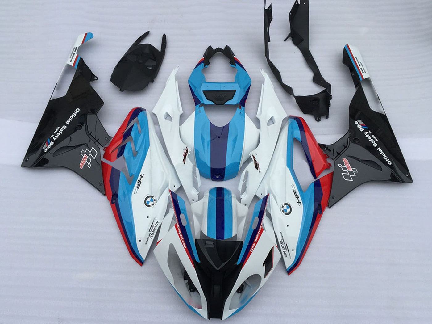2009-2014 White Red Light Blue Glossy Black Oem Style BMW S1000RR Fairing Kit