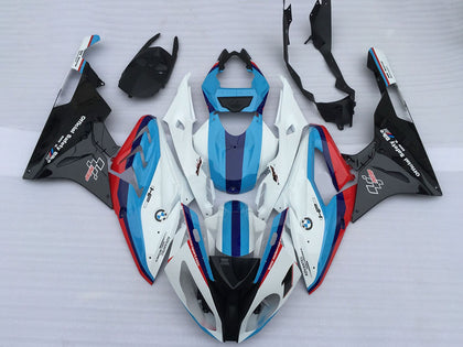 2009-2014 BMW S1000RR White Red Light Blue Glossy Black Style Fairing Kit