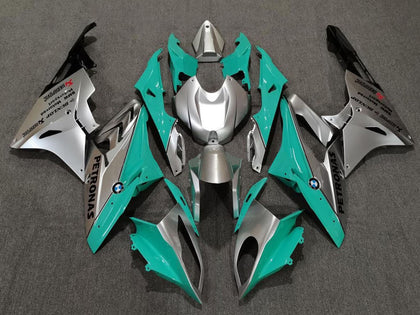 2009-2014 BMW S1000RR Silver Green Teal Black Fairing Kit