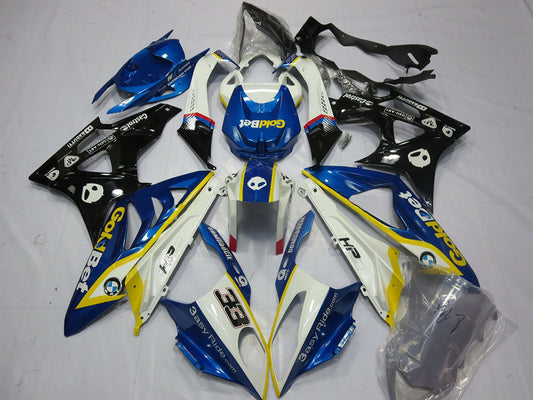 2009-2014 White Yellow Blue Glossy Black Goldbet 33 BMW S1000RR Fairing Kit