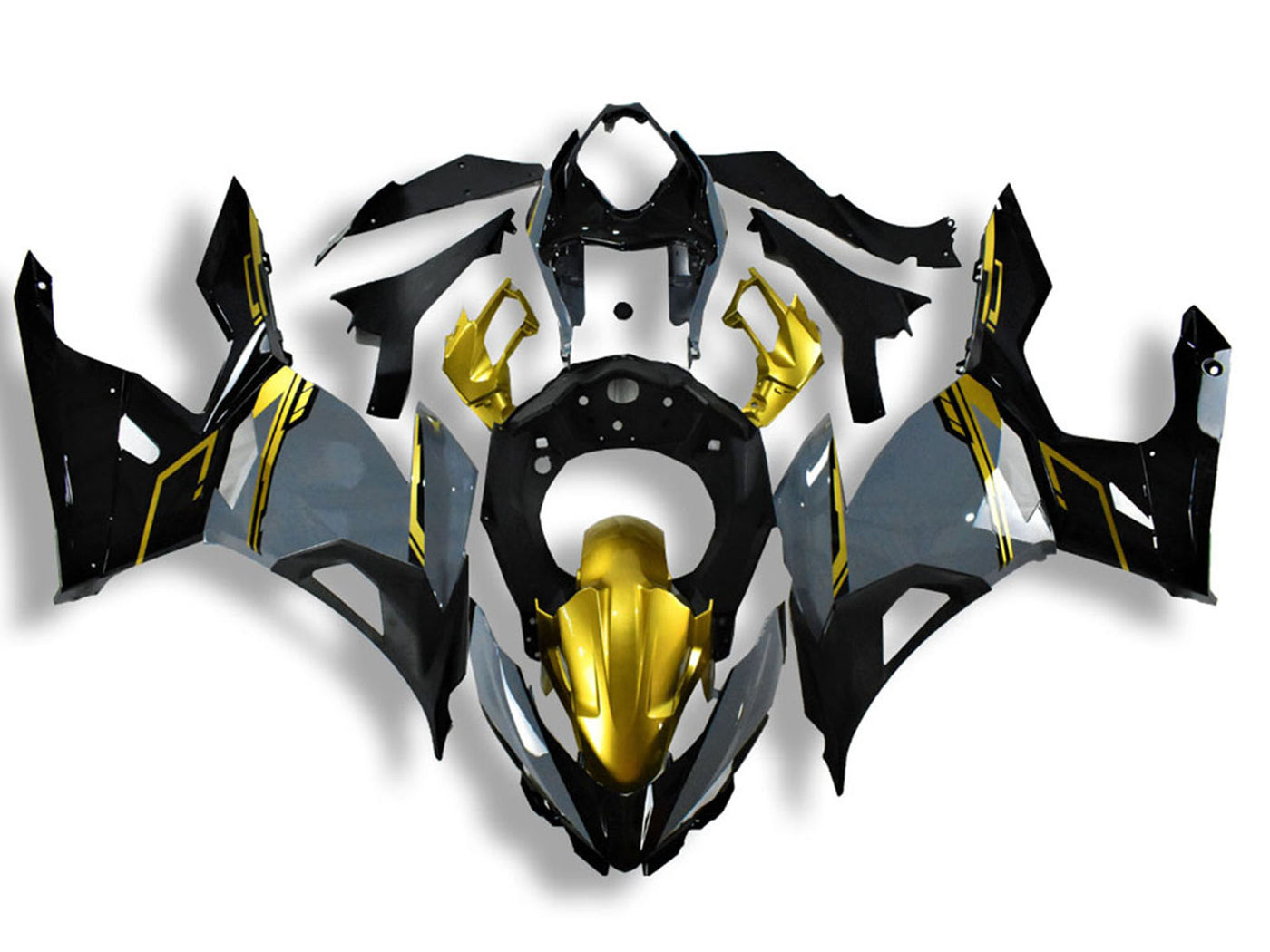 2018-2024 Nardo Grey Gold Black Kawasaki Ninja 400 EX400 Fairing Kit
