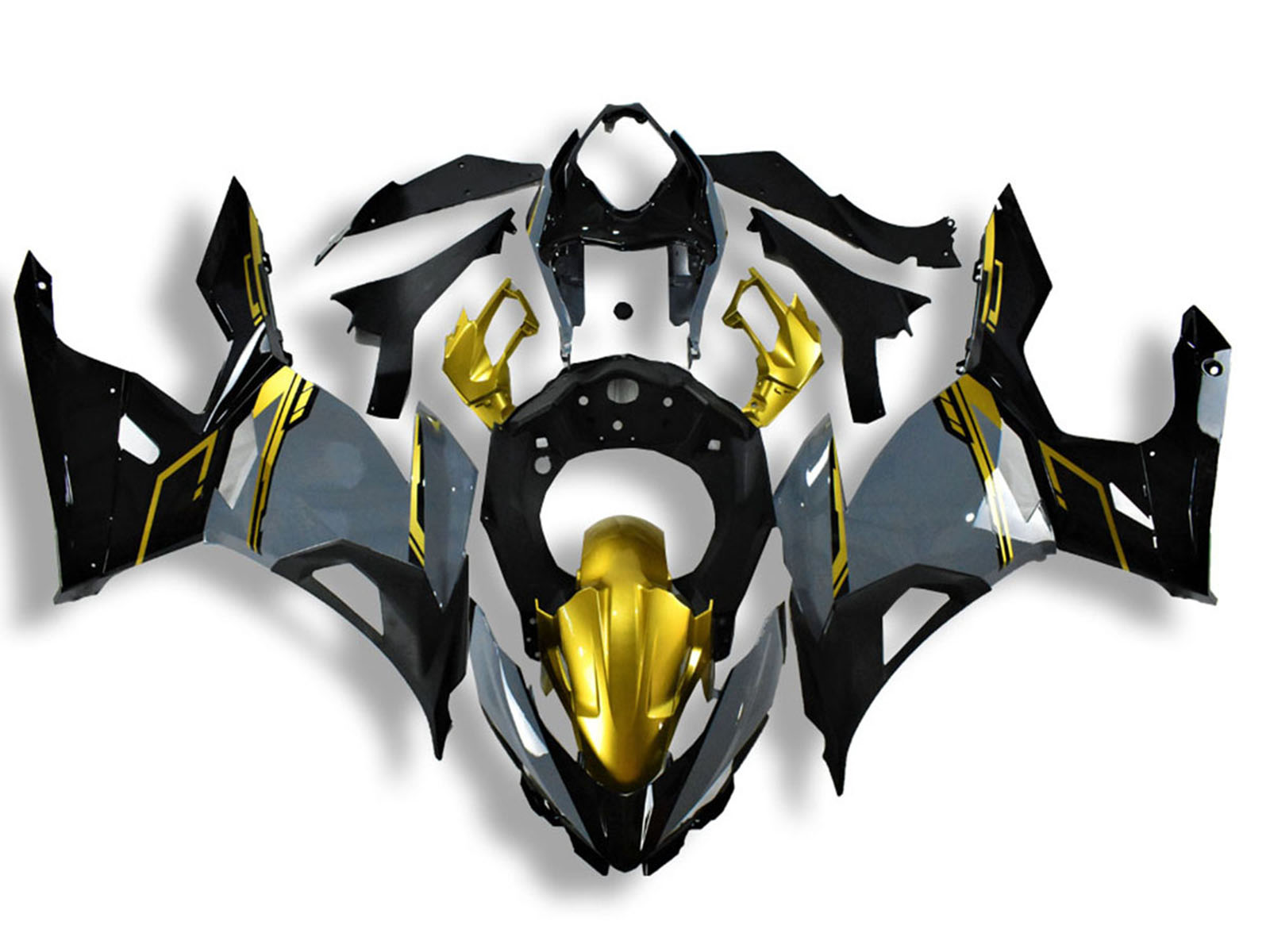 2018-2024 Nardo Grey Gold Black Kawasaki Ninja 400 EX400 Fairing Kit