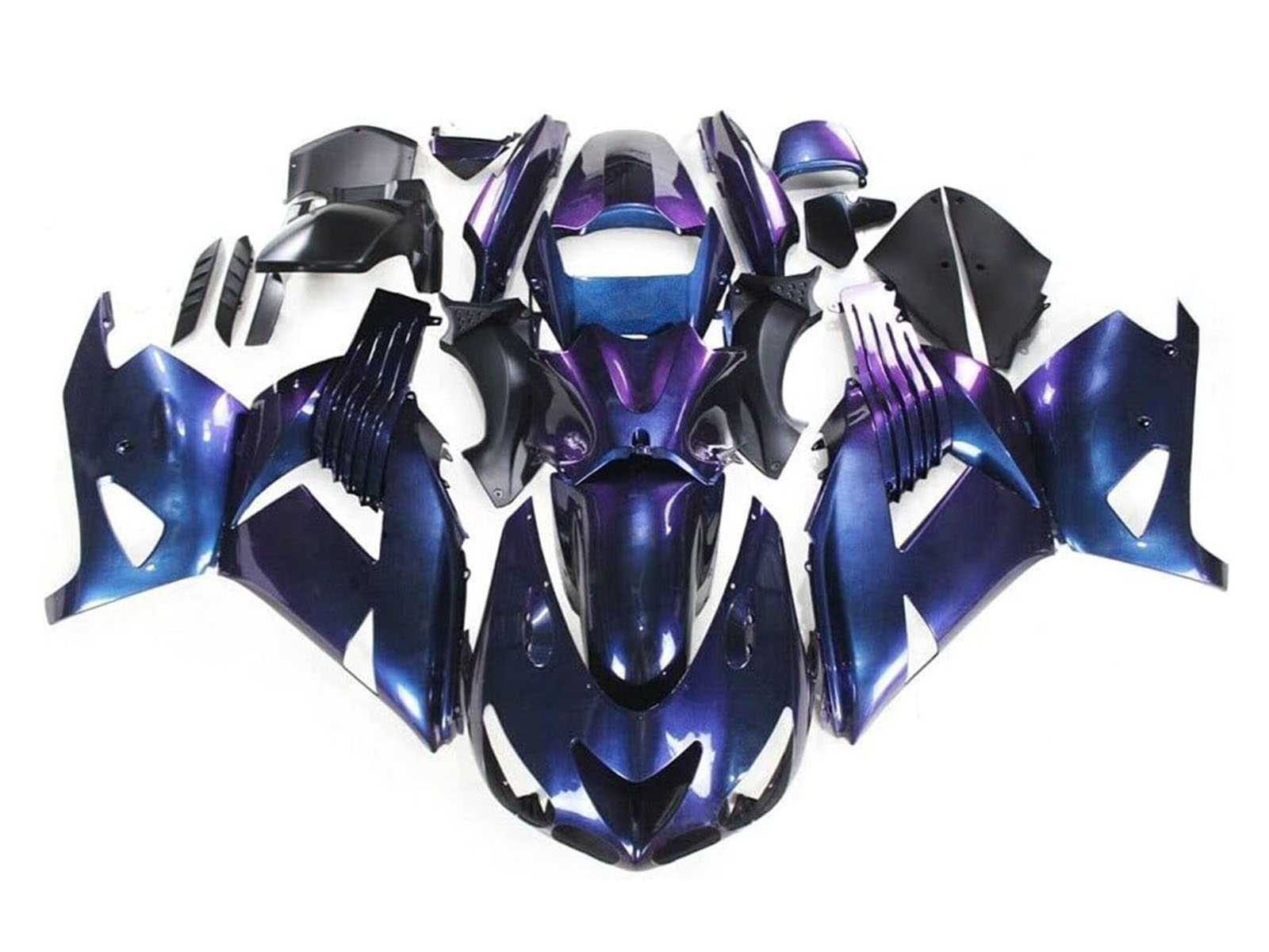 2006-2011 Chameleon Blue Purple Kawasaki Ninja ZX14R ZZR1400 Fairing Kit