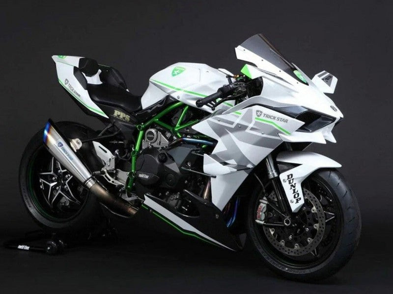 Purchase 2015-2022 White Silver Green Kawasaki Ninja H2 Motorcycle Fairings UK