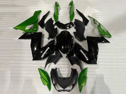 2015-2016 Kawasaki Z250 / Z300 Black Green Fairing Kit