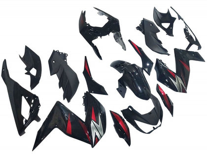 2015-2016 Kawasaki Z250 / Z300 Black Red Fairing Kit