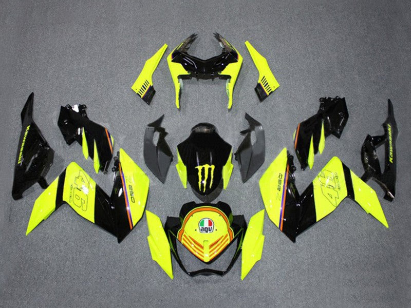 Purchase 2015-2016 Yellow Glossy Black Monster Kawasaki Z250/Z300 Motorcycle Fairings UK