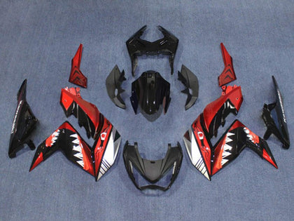 2015-2016 Kawasaki Z250 / Z300 Red Black Shark Fairing Kit